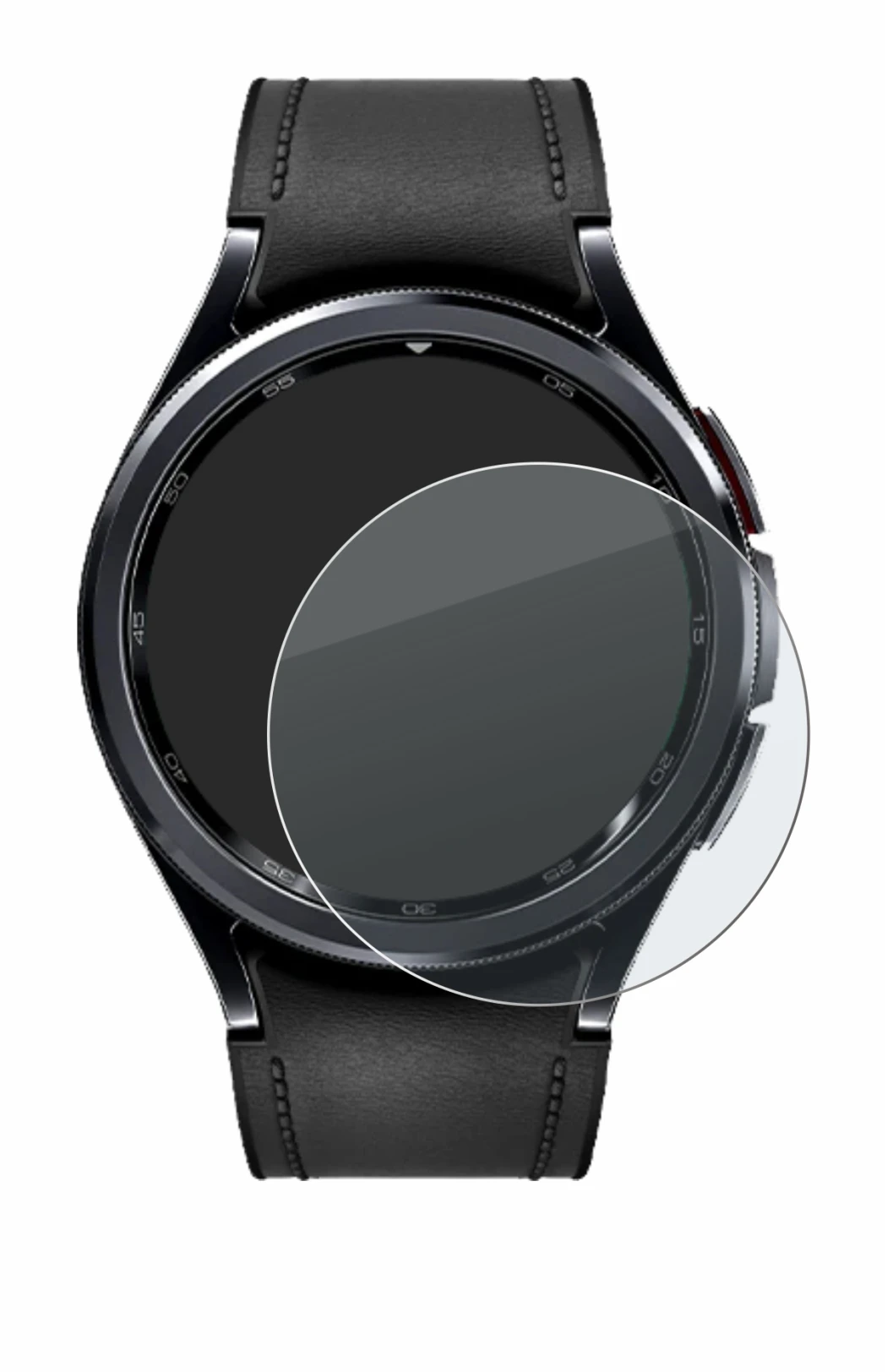 Imagen del dispositivo Samsung Galaxy Watch 6 Classic (43 mm) con una amplia variedad de protectores de pantalla.