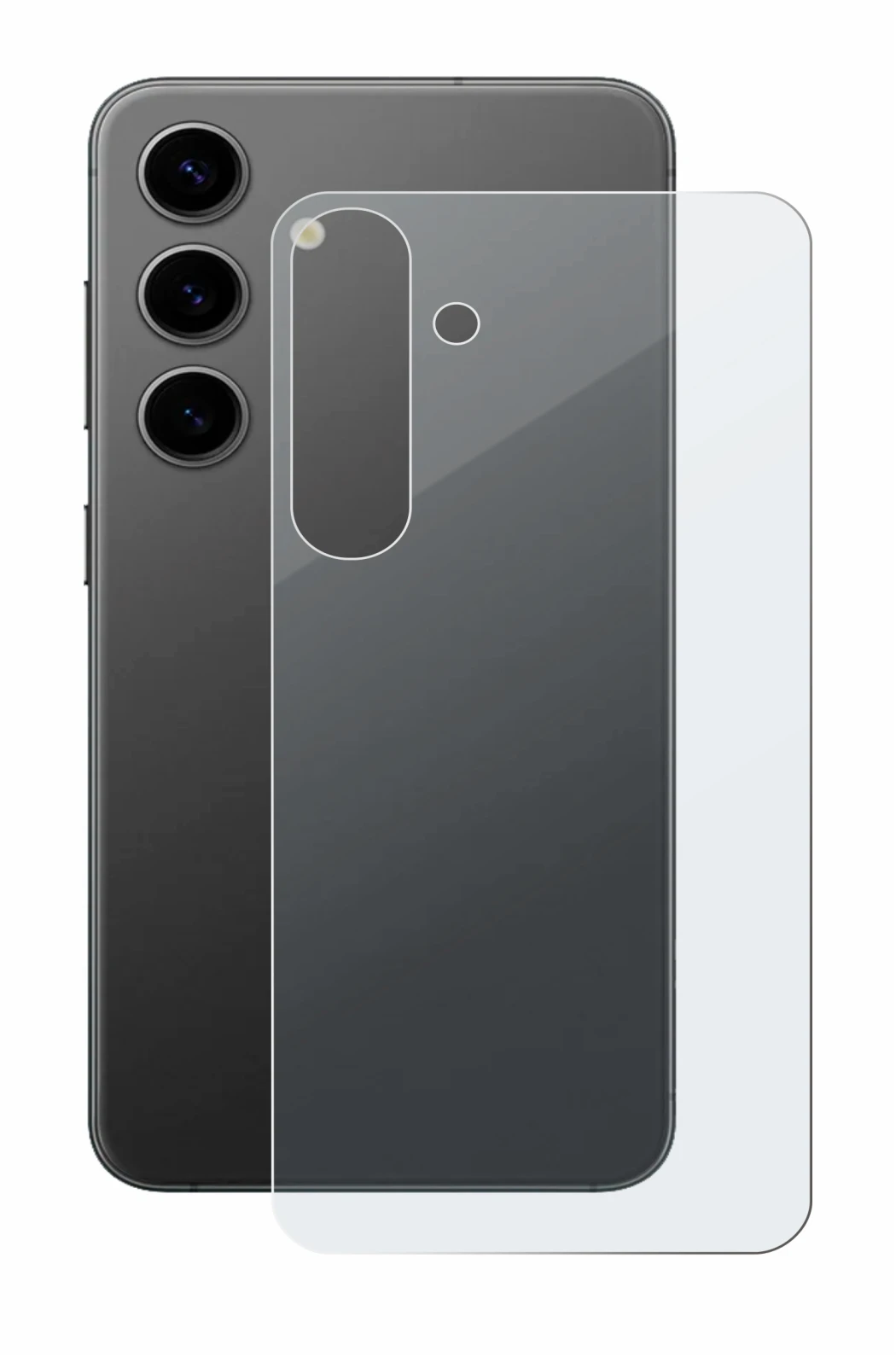 Imagen del dispositivo Samsung Galaxy S24 Plus (Trasero) con una amplia variedad de protectores de pantalla.