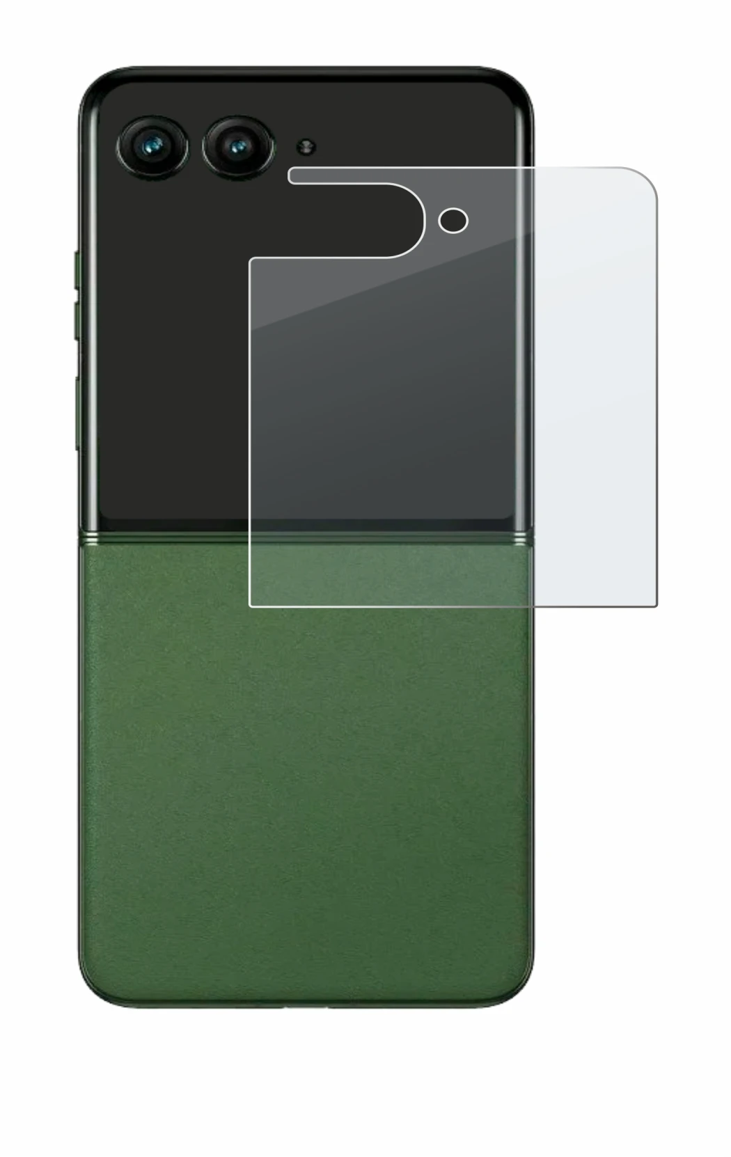 Imagen del dispositivo Motorola Razr 50 Ultra (Pantalla trasera) con una amplia variedad de protectores de pantalla.