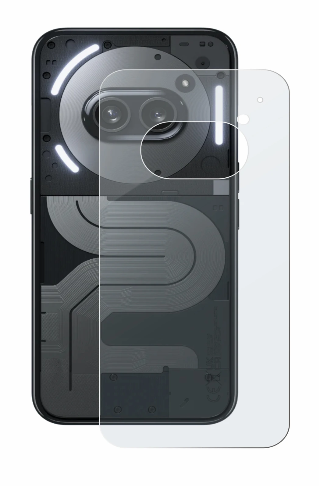 Imagen del dispositivo Nothing Phone (2a) Plus (Trasero) con una amplia variedad de protectores de pantalla.
