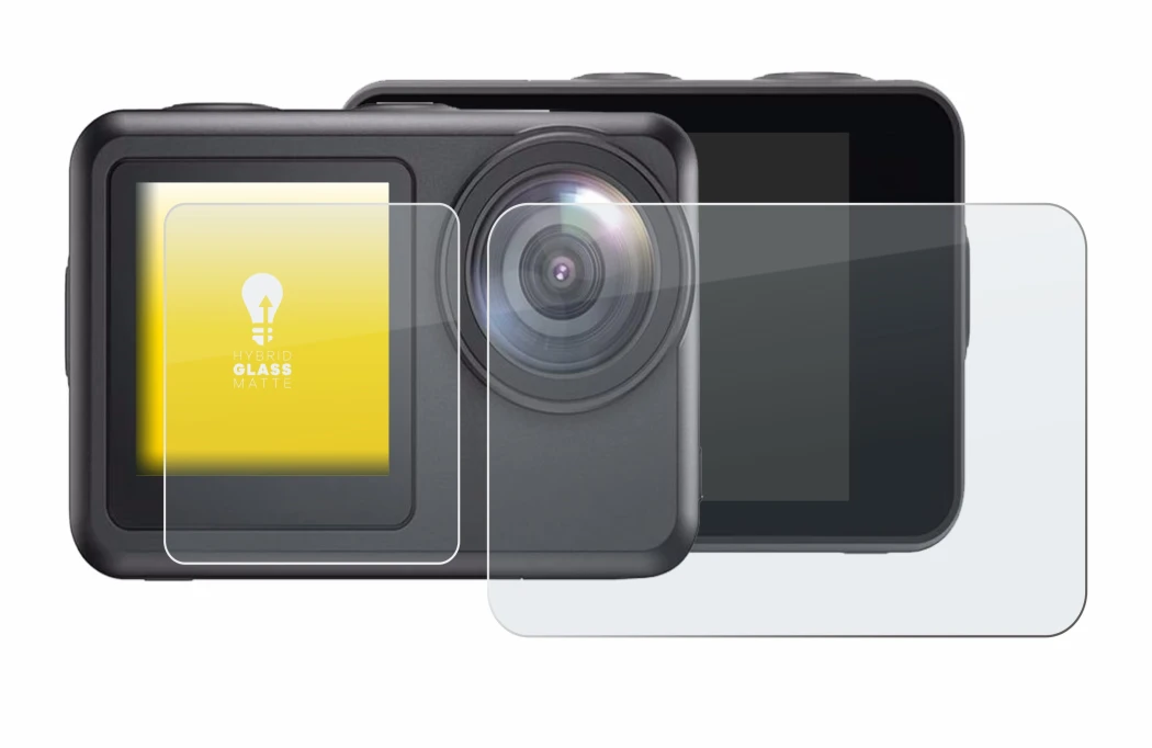 Imagen del dispositivo Akaso Brave 7 LE con una amplia variedad de protectores de pantalla.