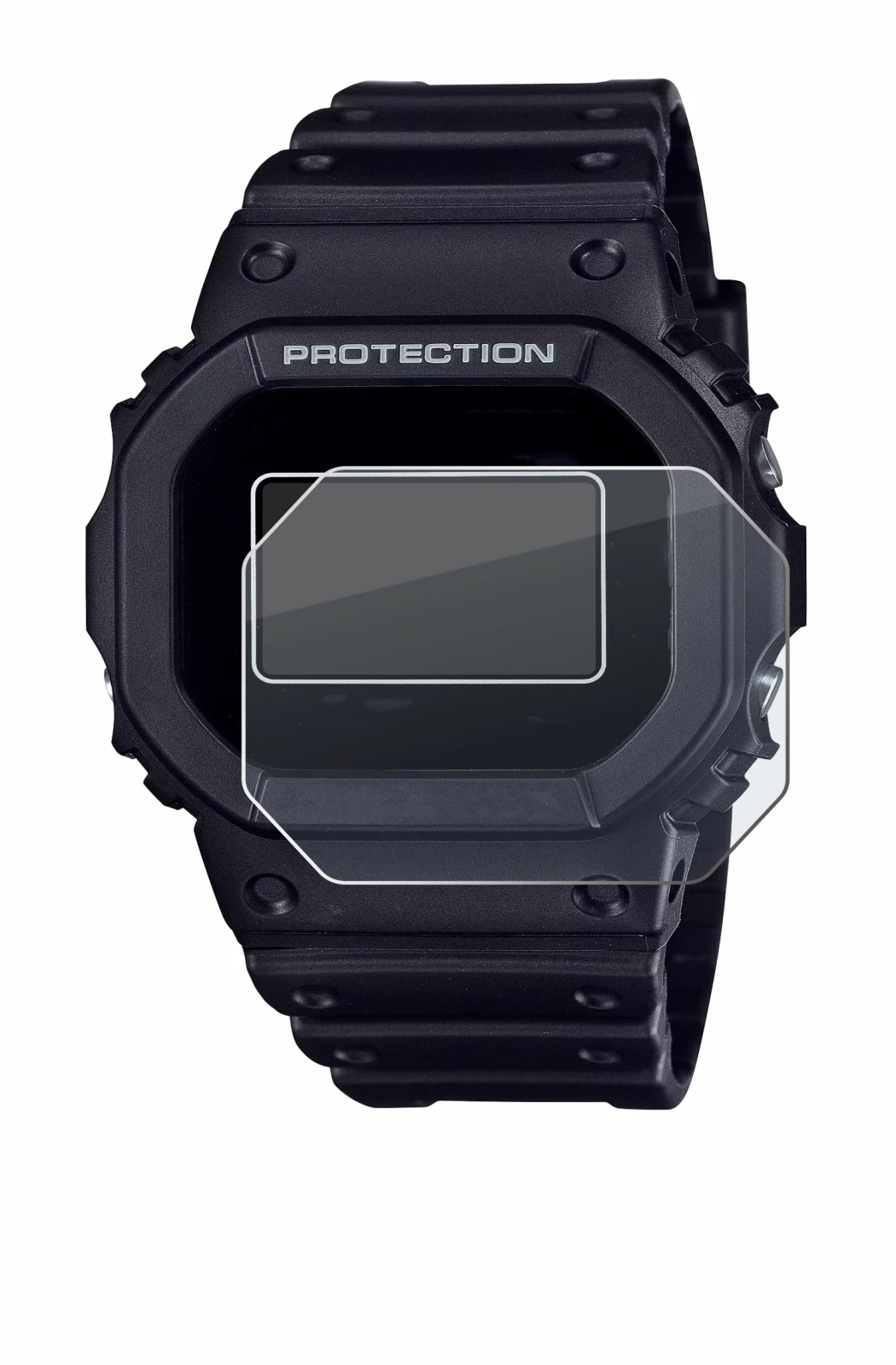 Imagen del dispositivo Casio G-Shock DW-5600RL-1 con una amplia variedad de protectores de pantalla.