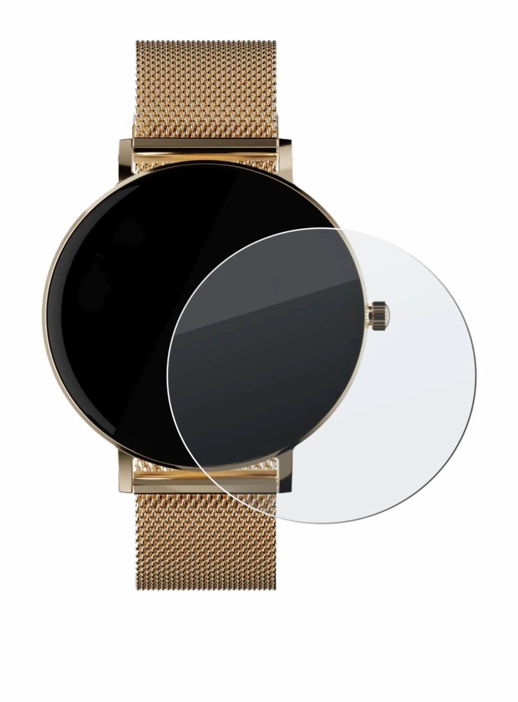 Imagen del dispositivo ZenWatch Venice Pro con una amplia variedad de protectores de pantalla.
