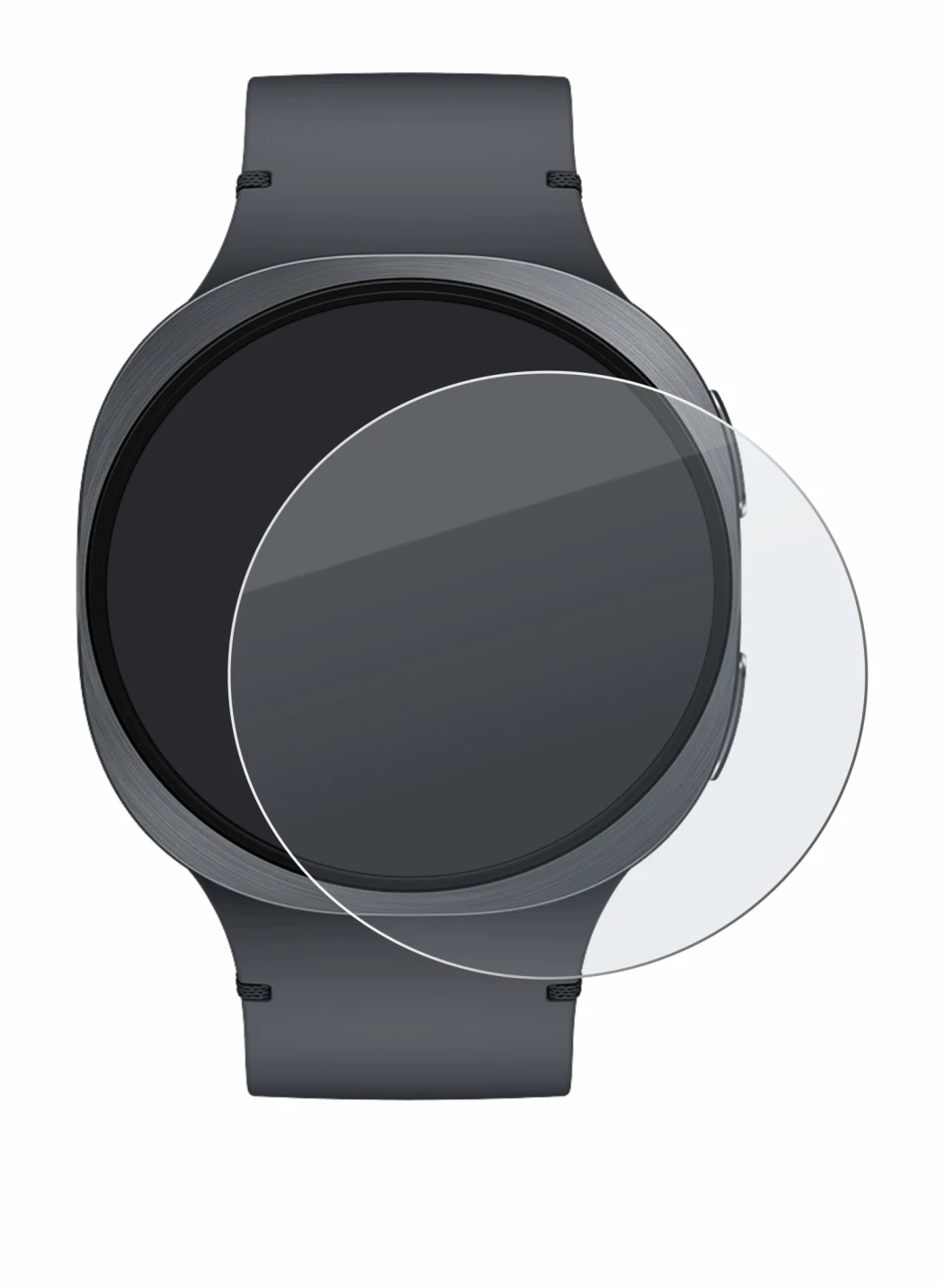 Imagen del dispositivo Samsung Galaxy Watch 8 (44 mm) con una amplia variedad de protectores de pantalla.