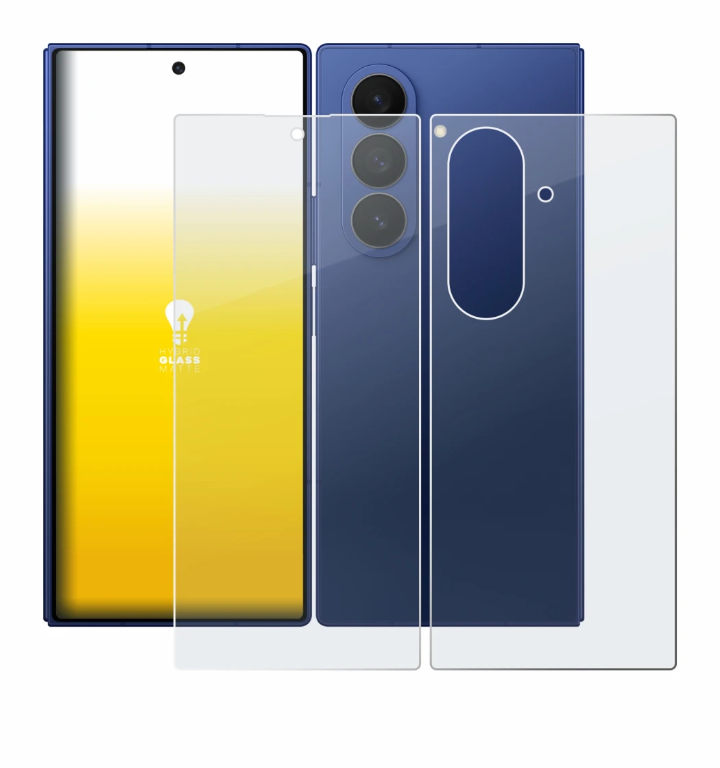 Imagen del dispositivo Samsung Galaxy Z Fold 7 (Frontal+Trasero) con una amplia variedad de protectores de pantalla.