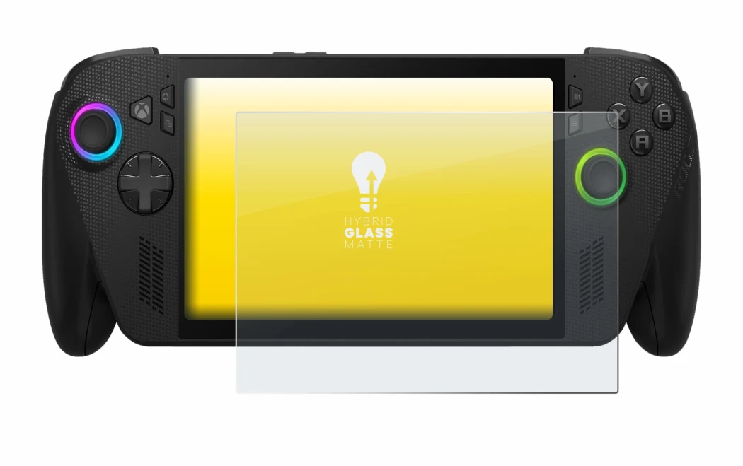 Imagen del dispositivo ASUS ROG Xbox Ally X con una amplia variedad de protectores de pantalla.