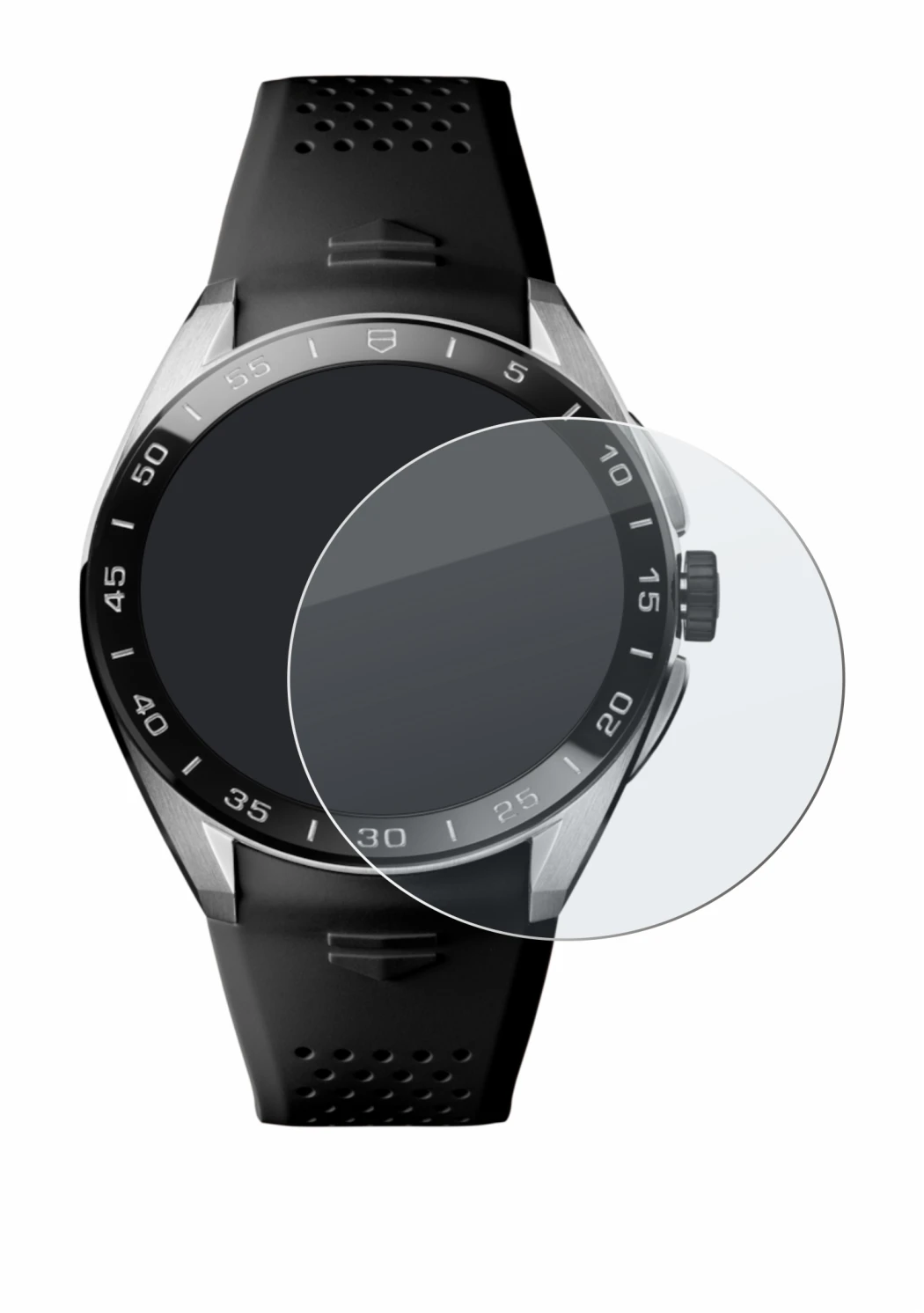 Imagen del dispositivo TAG Heuer Connected Calibre E5 (45 mm) con una amplia variedad de protectores de pantalla.