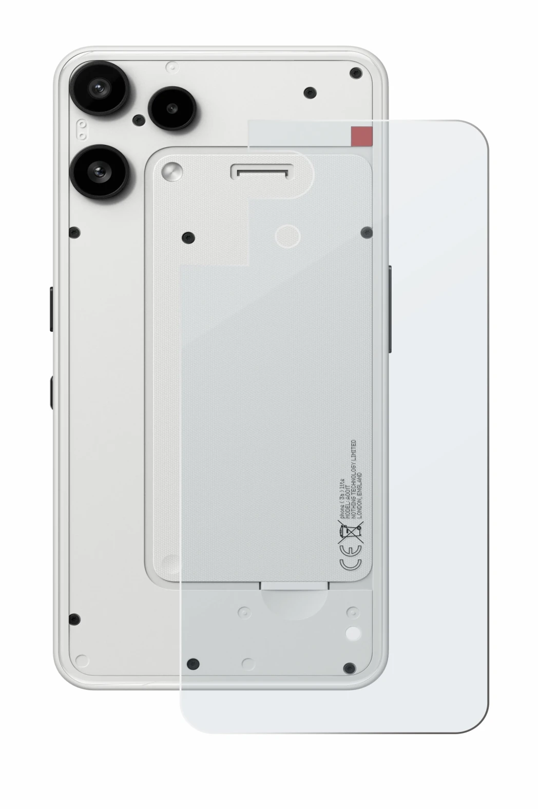 Imagen del dispositivo Nothing Phone (3a) Lite (Trasero) con una amplia variedad de protectores de pantalla.