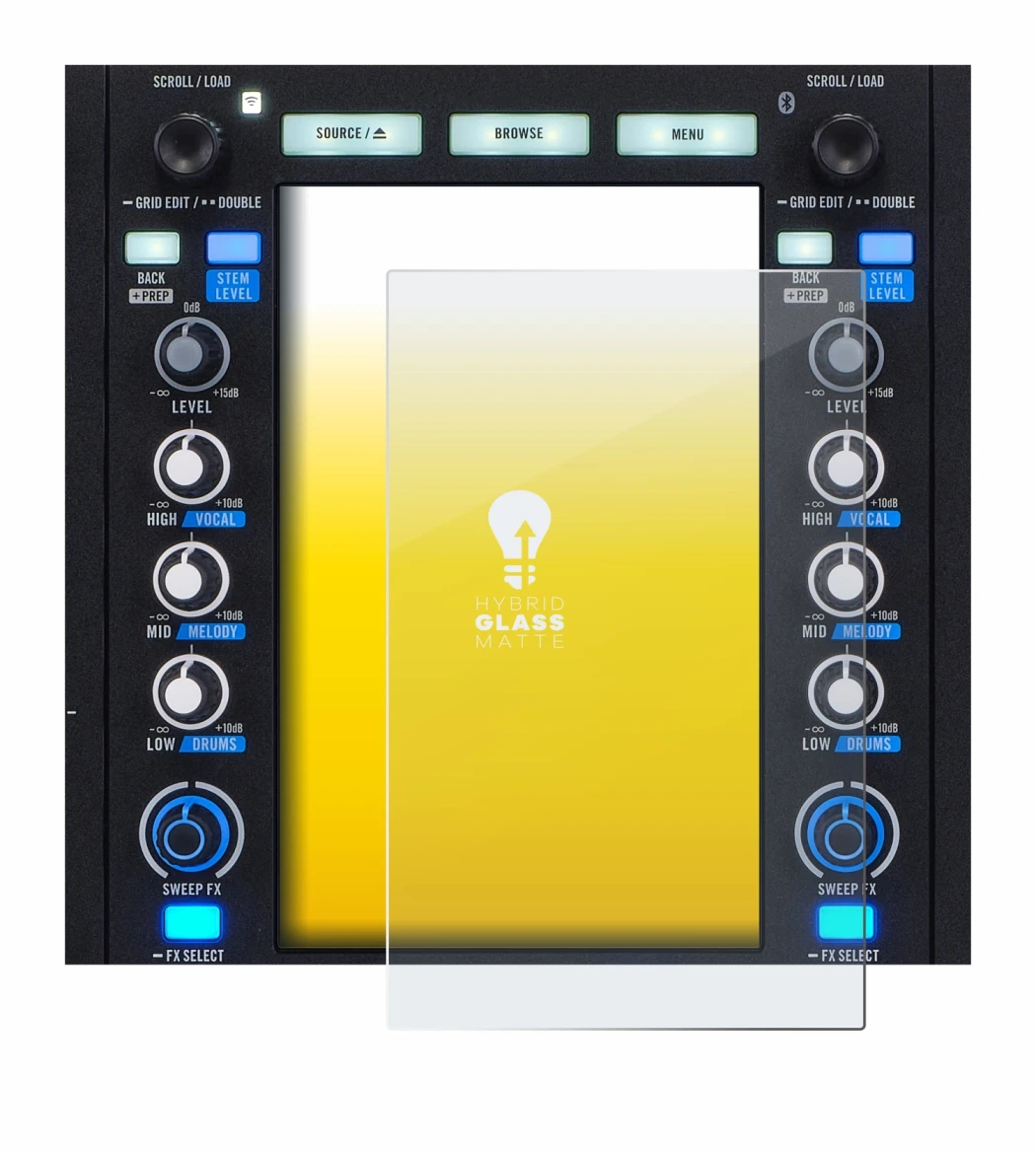 Imagen del dispositivo Rane System One con una amplia variedad de protectores de pantalla.