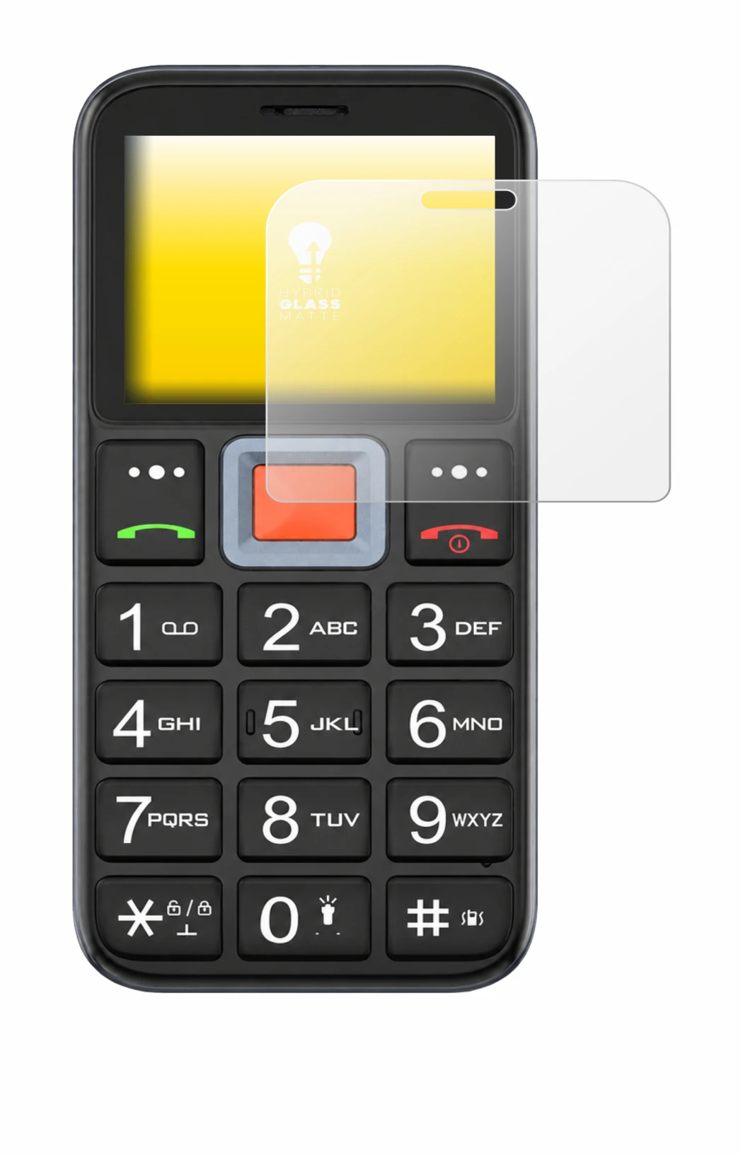 Imagen del dispositivo Easyfone Prime A5 con una amplia variedad de protectores de pantalla.