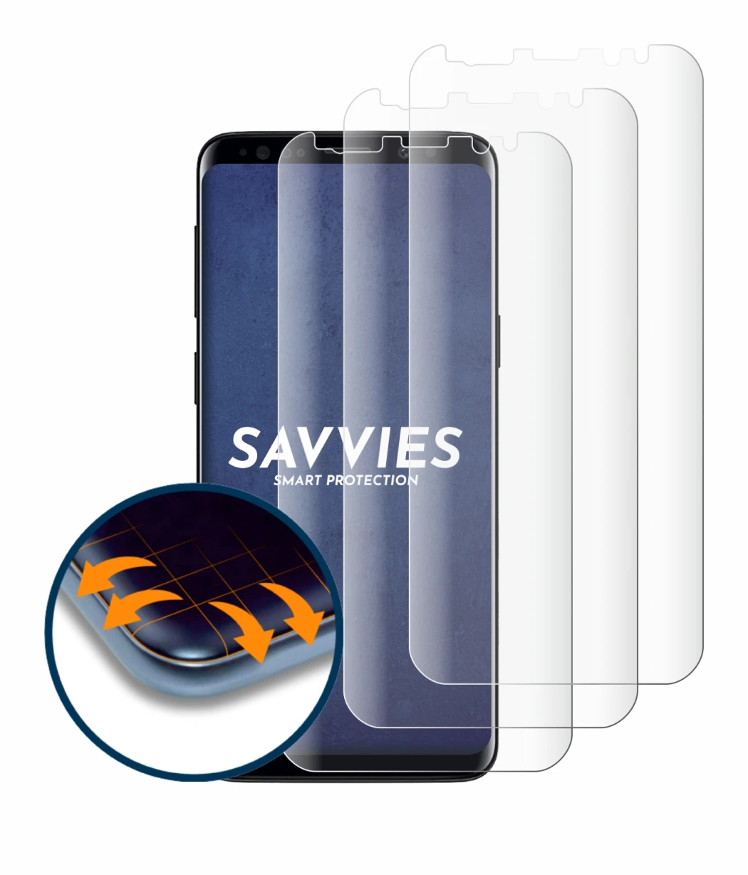 Imagen del dispositivo Samsung Galaxy S9 Plus con una amplia variedad de protectores de pantalla.