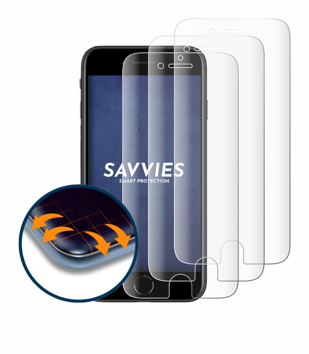 Imagen del dispositivo Apple iPhone SE 2 2020 con una amplia variedad de protectores de pantalla.