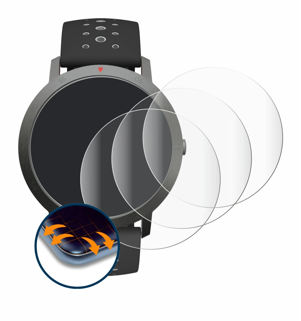 Imagen del dispositivo Withings Steel HR Sport (40 mm) con una amplia variedad de protectores de pantalla.