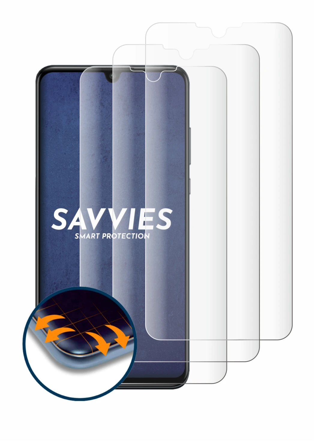 Imagen del dispositivo Huawei P30 lite con una amplia variedad de protectores de pantalla.