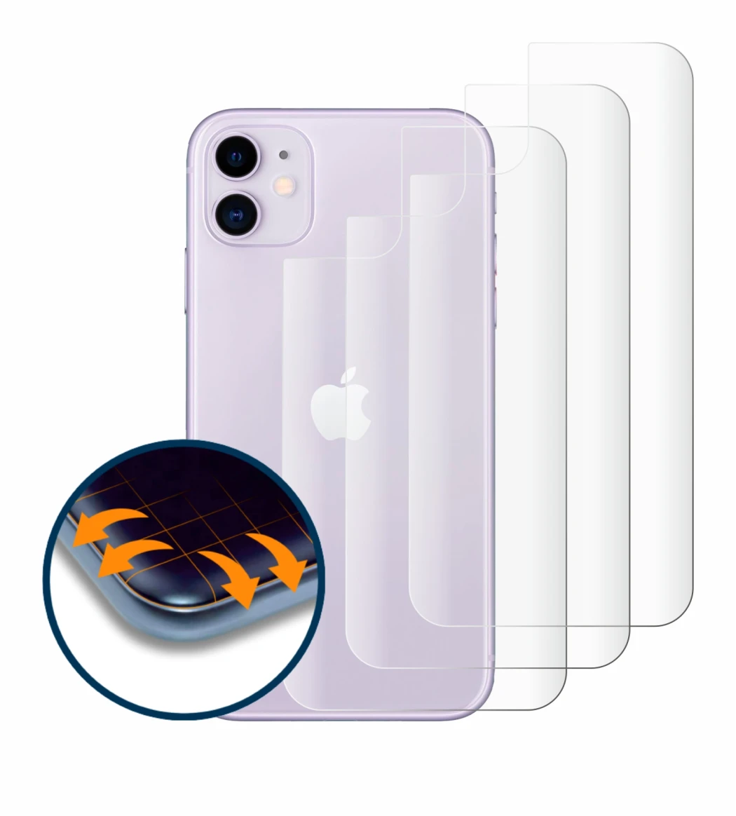 Imagen del dispositivo Apple iPhone 11 (Trasero) con una amplia variedad de protectores de pantalla.