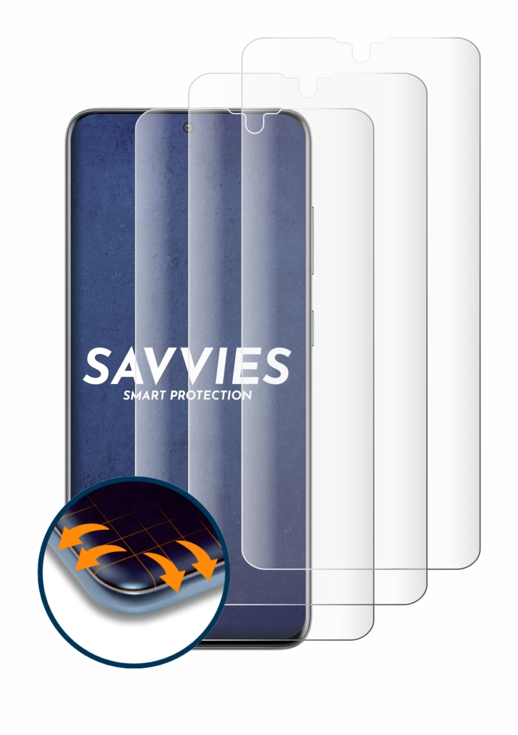 Imagen del dispositivo Samsung Galaxy S20 con una amplia variedad de protectores de pantalla.