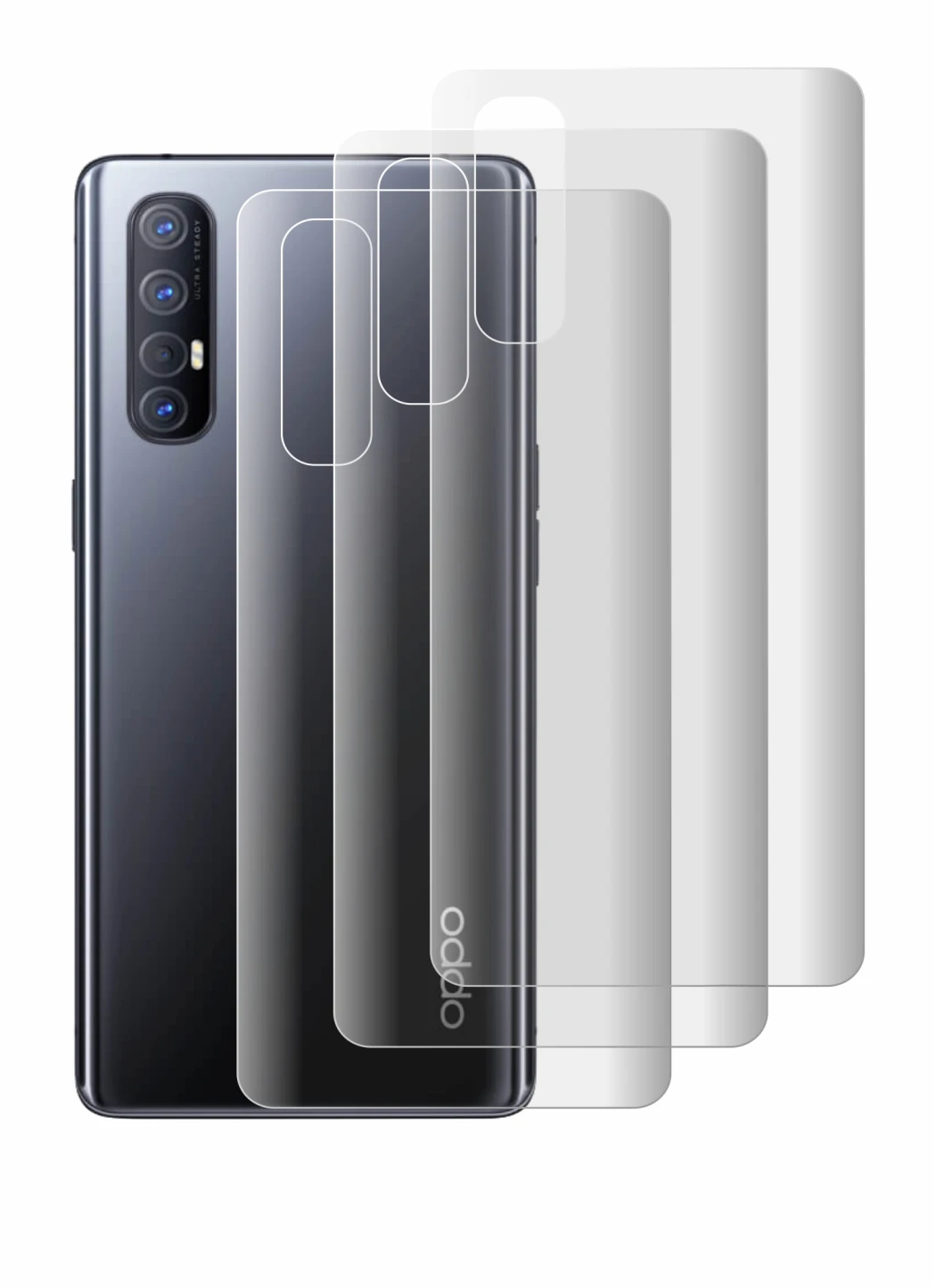 Imagen del dispositivo Oppo Find X2 Neo (Trasero) con una amplia variedad de protectores de pantalla.