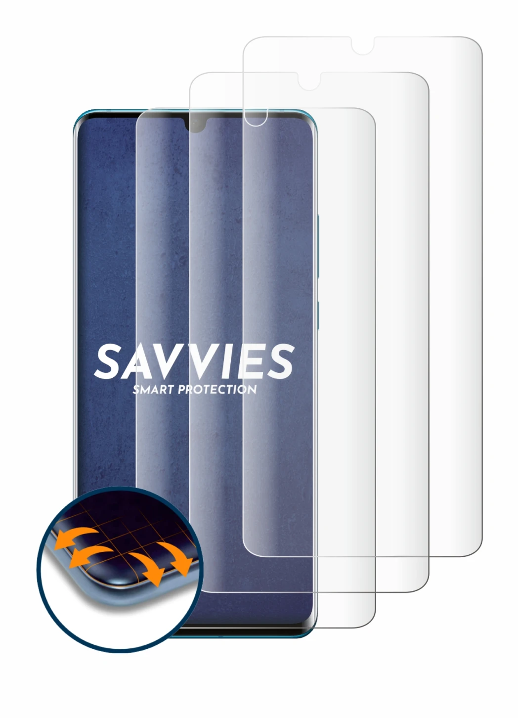 Imagen del dispositivo Huawei P30 Pro New Edition con una amplia variedad de protectores de pantalla.