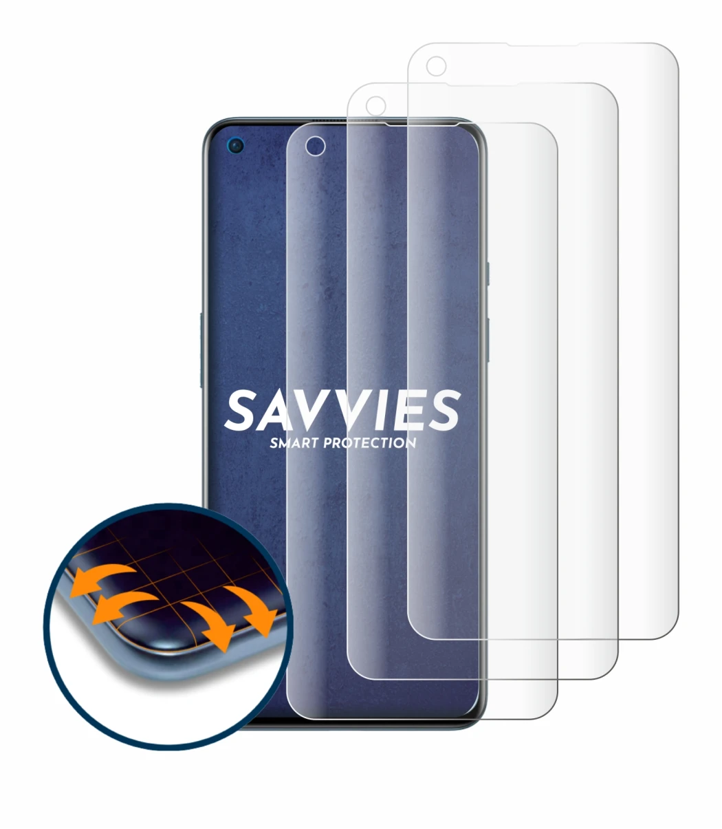 Imagen del dispositivo OnePlus 9 con una amplia variedad de protectores de pantalla.