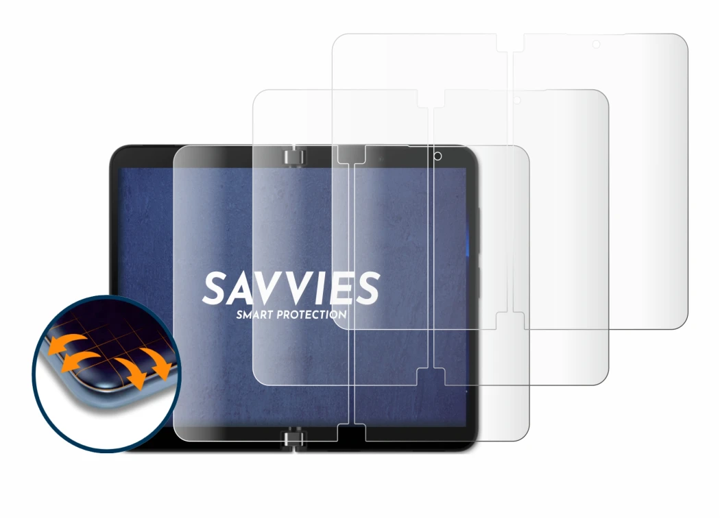Imagen del dispositivo Microsoft Surface Duo 2 (Pantalla interior) con una amplia variedad de protectores de pantalla.