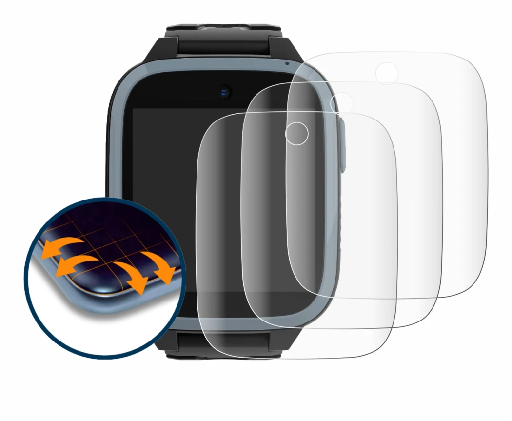 Imagen del dispositivo Xplora XGO3 (1a Gen.) con una amplia variedad de protectores de pantalla.