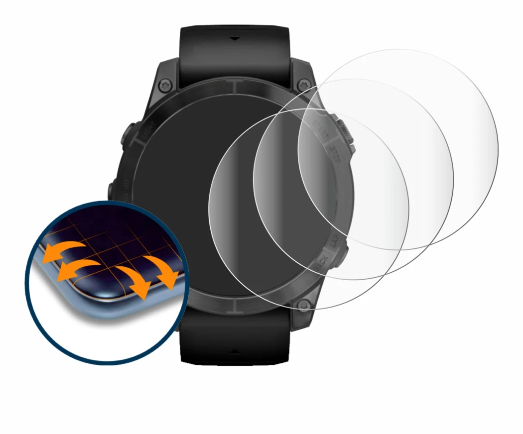 Imagen del dispositivo Garmin Epix Pro (Gen 2) (47 mm) con una amplia variedad de protectores de pantalla.