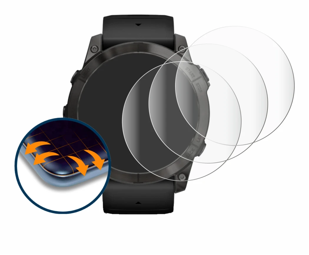 Imagen del dispositivo Garmin Epix Pro (Gen 2) (51 mm) con una amplia variedad de protectores de pantalla.