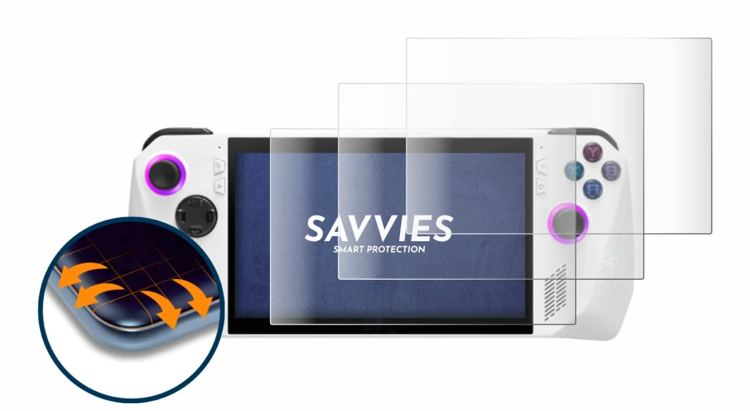 Imagen del dispositivo ASUS ROG Ally (2023) RC71L con una amplia variedad de protectores de pantalla.