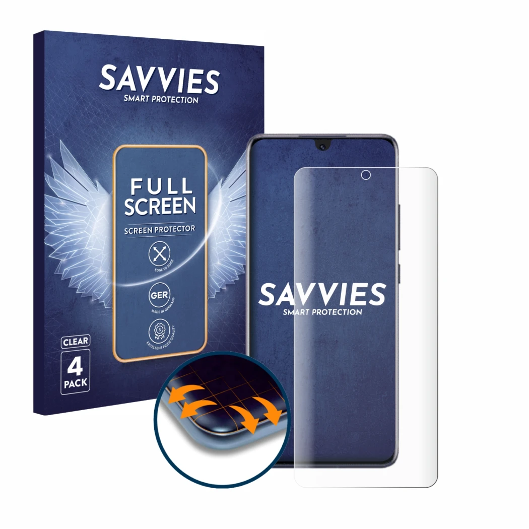 Parte frontal de un envase de producto con el logotipo de la marca Savvies. Al lado se muestra el dispositivo Honor Magic 6 Li