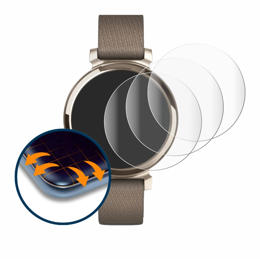 Imagen del dispositivo Garmin Lily 2 con una amplia variedad de protectores de pantalla.