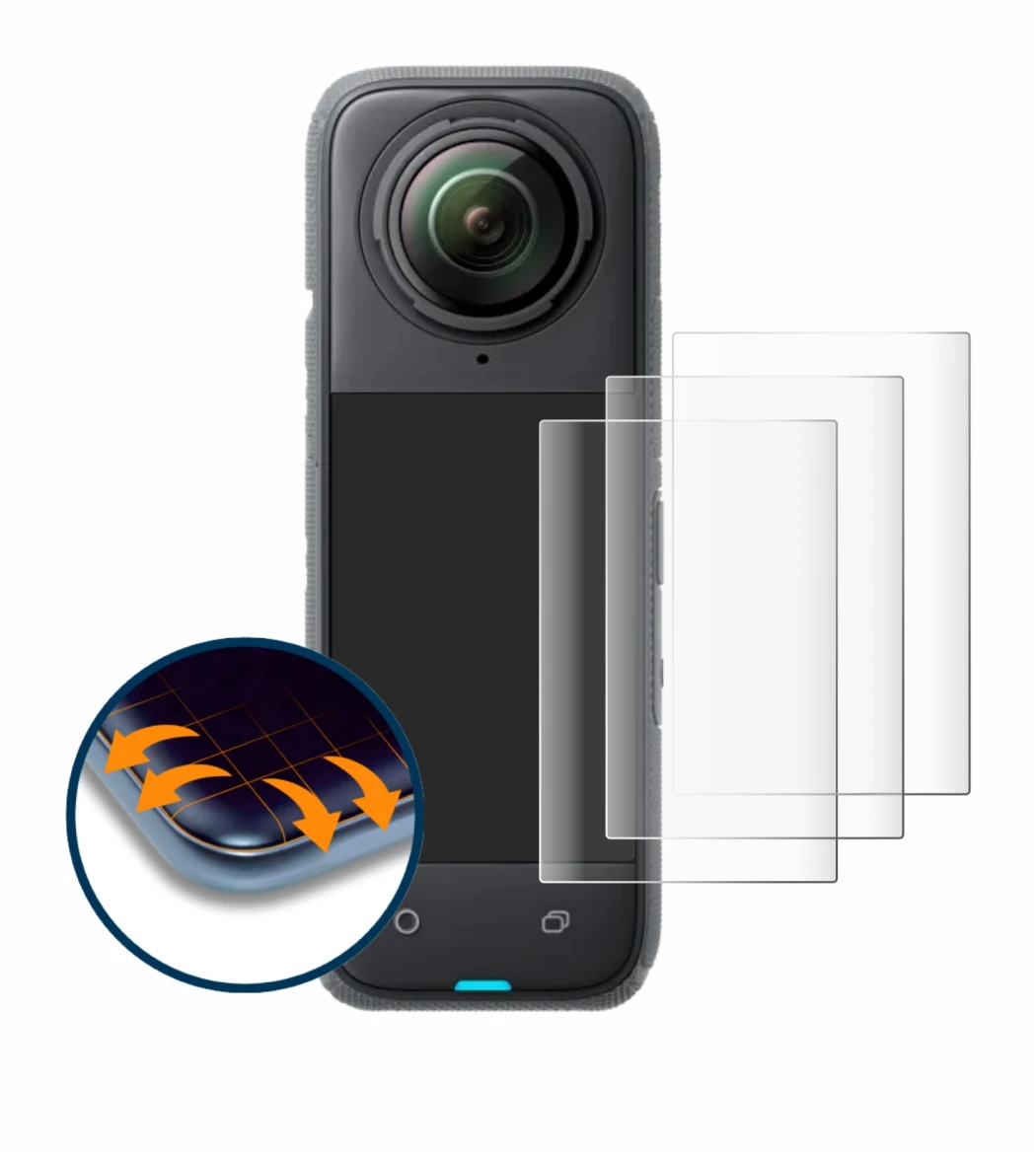Imagen del dispositivo Insta360 X4 con una amplia variedad de protectores de pantalla.
