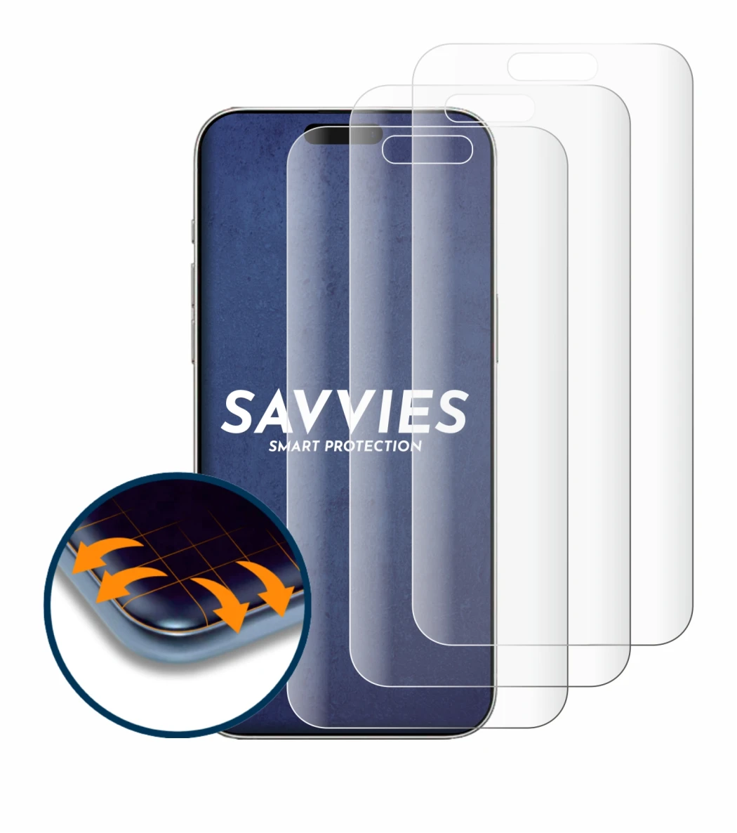 Imagen del dispositivo Apple iPhone 16 con una amplia variedad de protectores de pantalla.