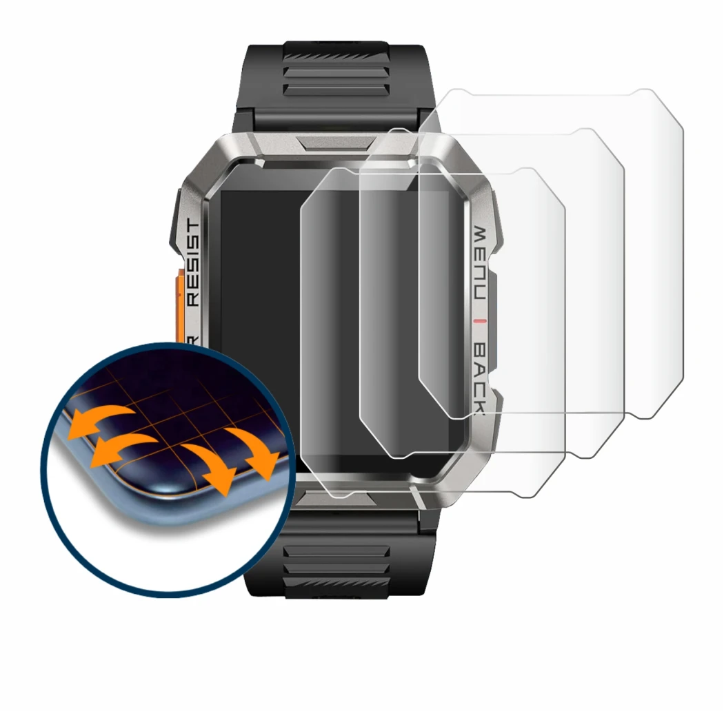 Imagen del dispositivo Baolubao W60 con una amplia variedad de protectores de pantalla.