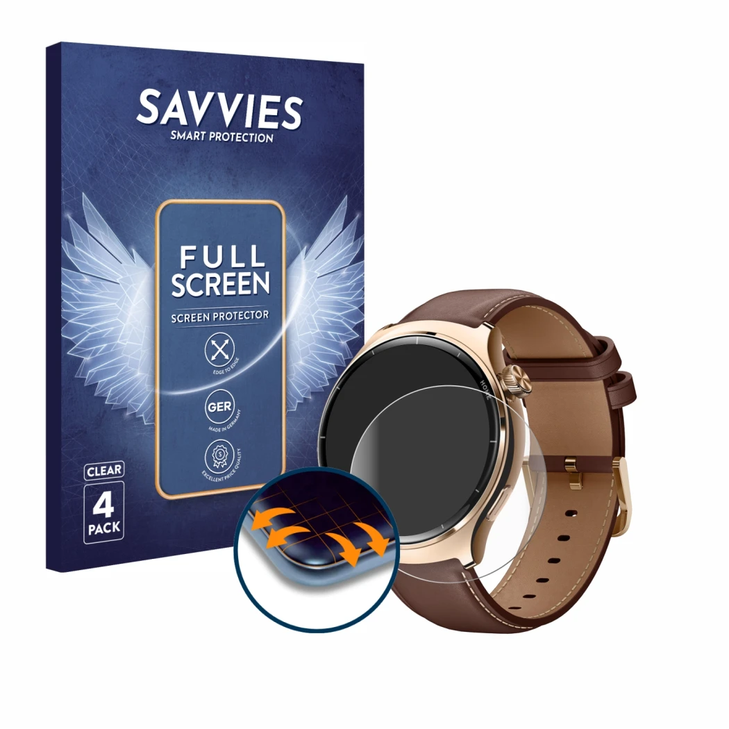 Parte frontal de un envase de producto con el logotipo de la marca Savvies. Al lado se muestra el dispositivo Xiaomi Mibro Lit