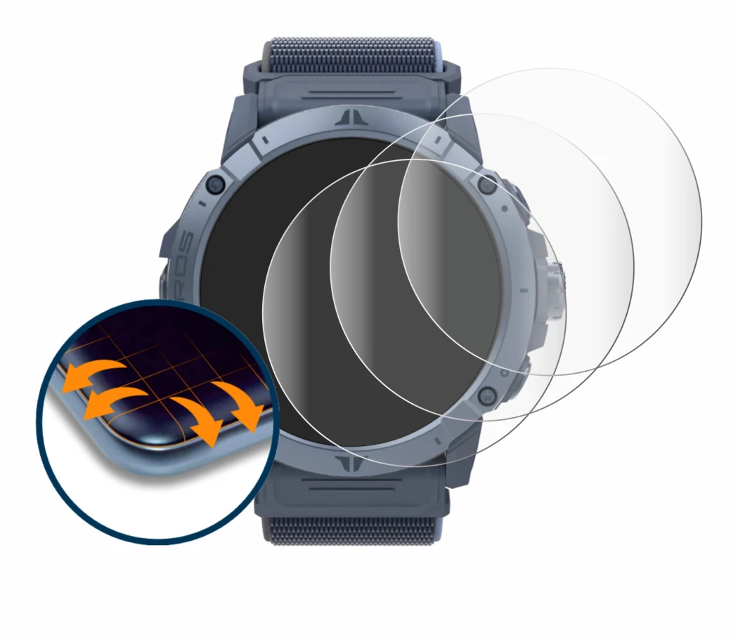 Imagen del dispositivo Coros Vertix 2S con una amplia variedad de protectores de pantalla.