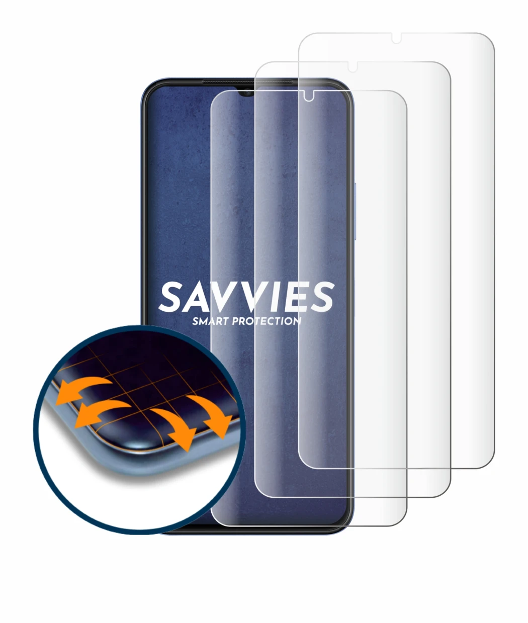 Imagen del dispositivo Huawei Nova Y61 con una amplia variedad de protectores de pantalla.