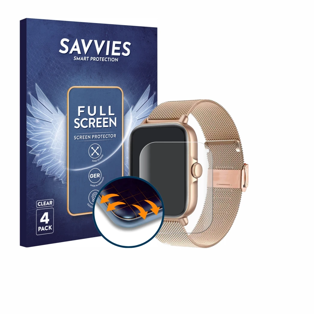 Parte frontal de un envase de producto con el logotipo de la marca Savvies. Al lado se muestra el dispositivo Pireware Eleganc