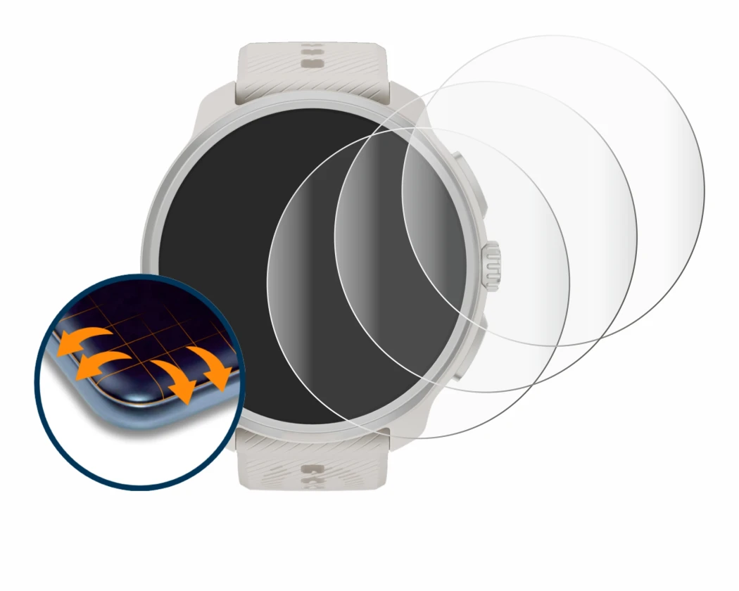 Imagen del dispositivo Suunto Race 2 con una amplia variedad de protectores de pantalla.