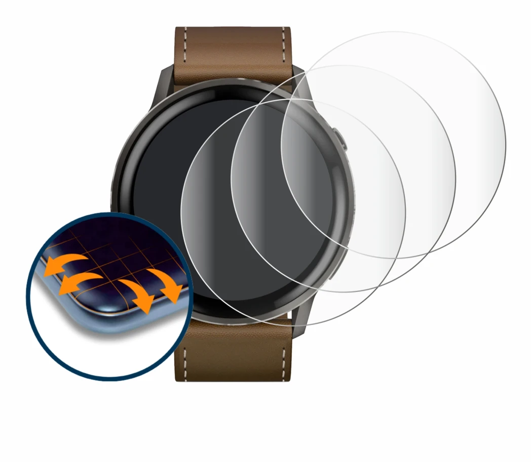 Imagen del dispositivo Garmin Venu 4 (45 mm) con una amplia variedad de protectores de pantalla.
