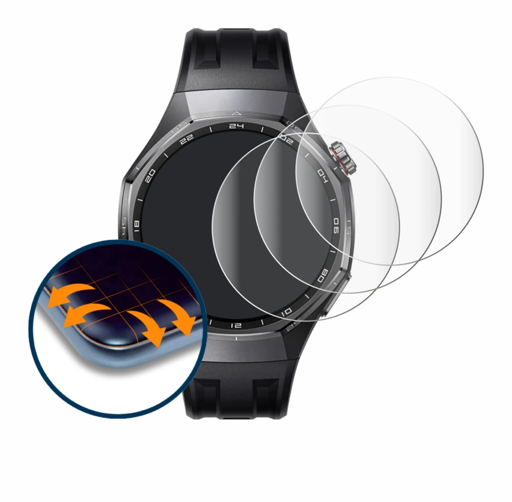 Imagen del dispositivo Huawei Watch GT 6 Pro (46 mm) con una amplia variedad de protectores de pantalla.