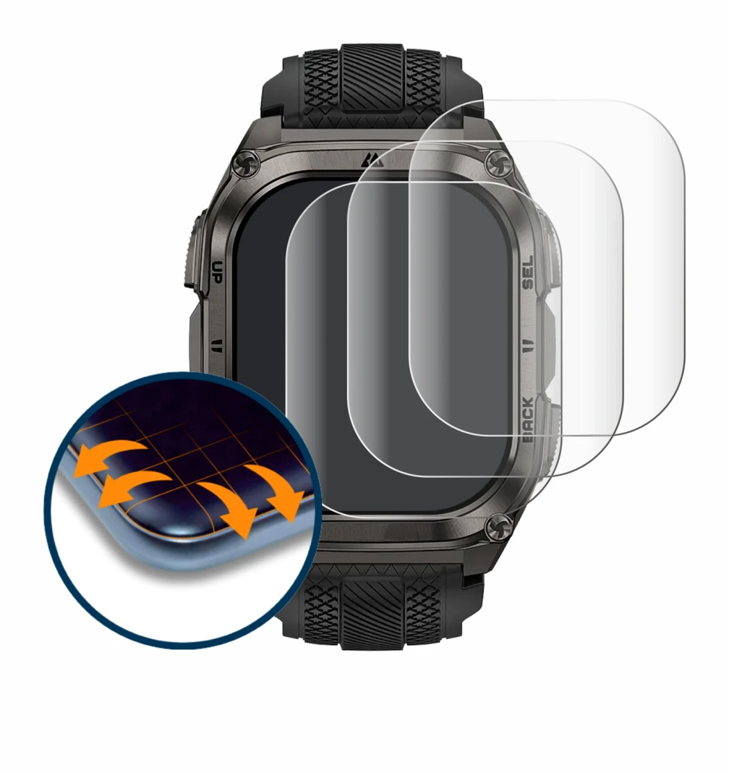 Imagen del dispositivo Kospet Tank M4 con una amplia variedad de protectores de pantalla.