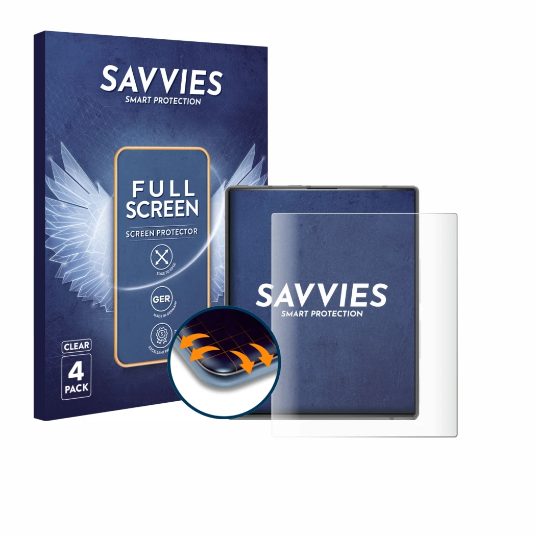 Parte frontal de un envase de producto con el logotipo de la marca Savvies. Al lado se muestra el dispositivo Ikko MindOne Pro