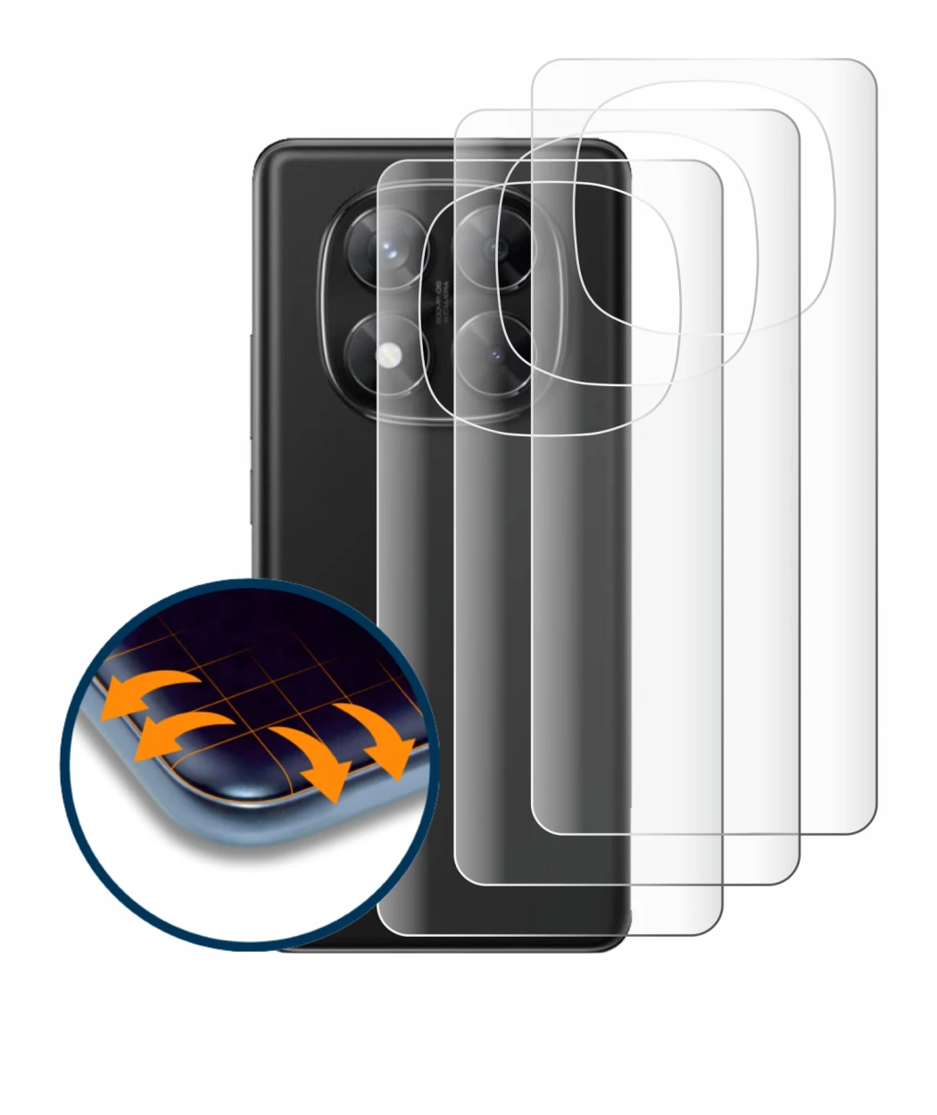 Imagen del dispositivo Xiaomi Redmi Note 14 Pro 4G (Trasero) con una amplia variedad de protectores de pantalla.