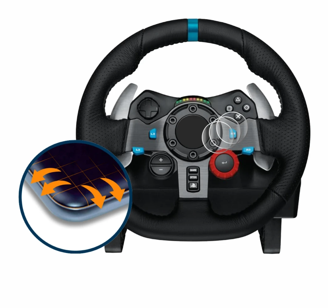 Imagen del dispositivo Logitech G29 Driving Force Gaming Volante de carreras con una amplia variedad de protectores de pantall