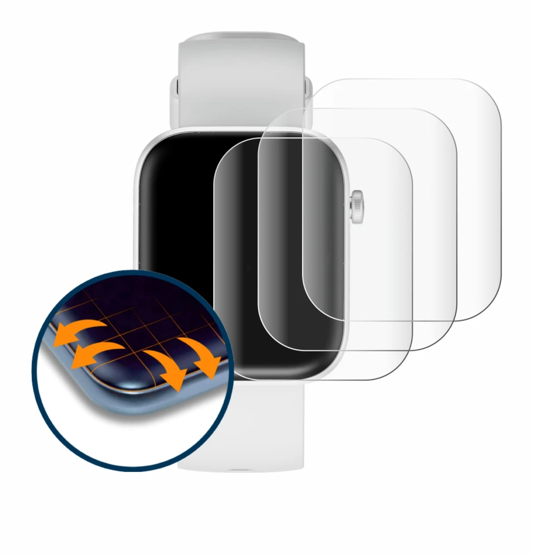 Imagen del dispositivo HMD Watch P1 con una amplia variedad de protectores de pantalla.