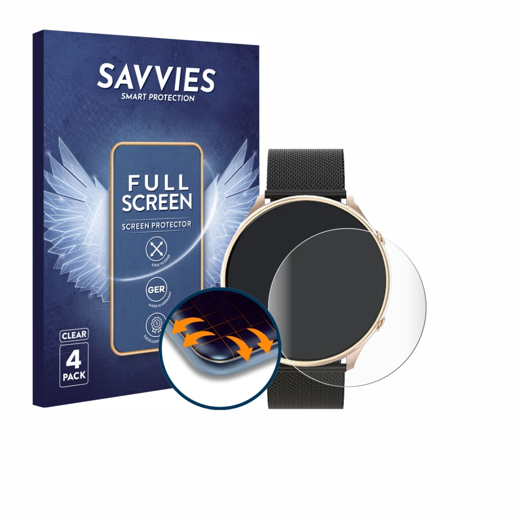 Parte frontal de un envase de producto con el logotipo de la marca Savvies. Al lado se muestra el dispositivo Miecgth S51 1.39