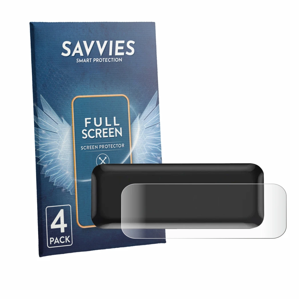 Parte frontal de un envase de producto con el logotipo de la marca Savvies. Al lado se muestra el dispositivo Navee V25i Pro c
