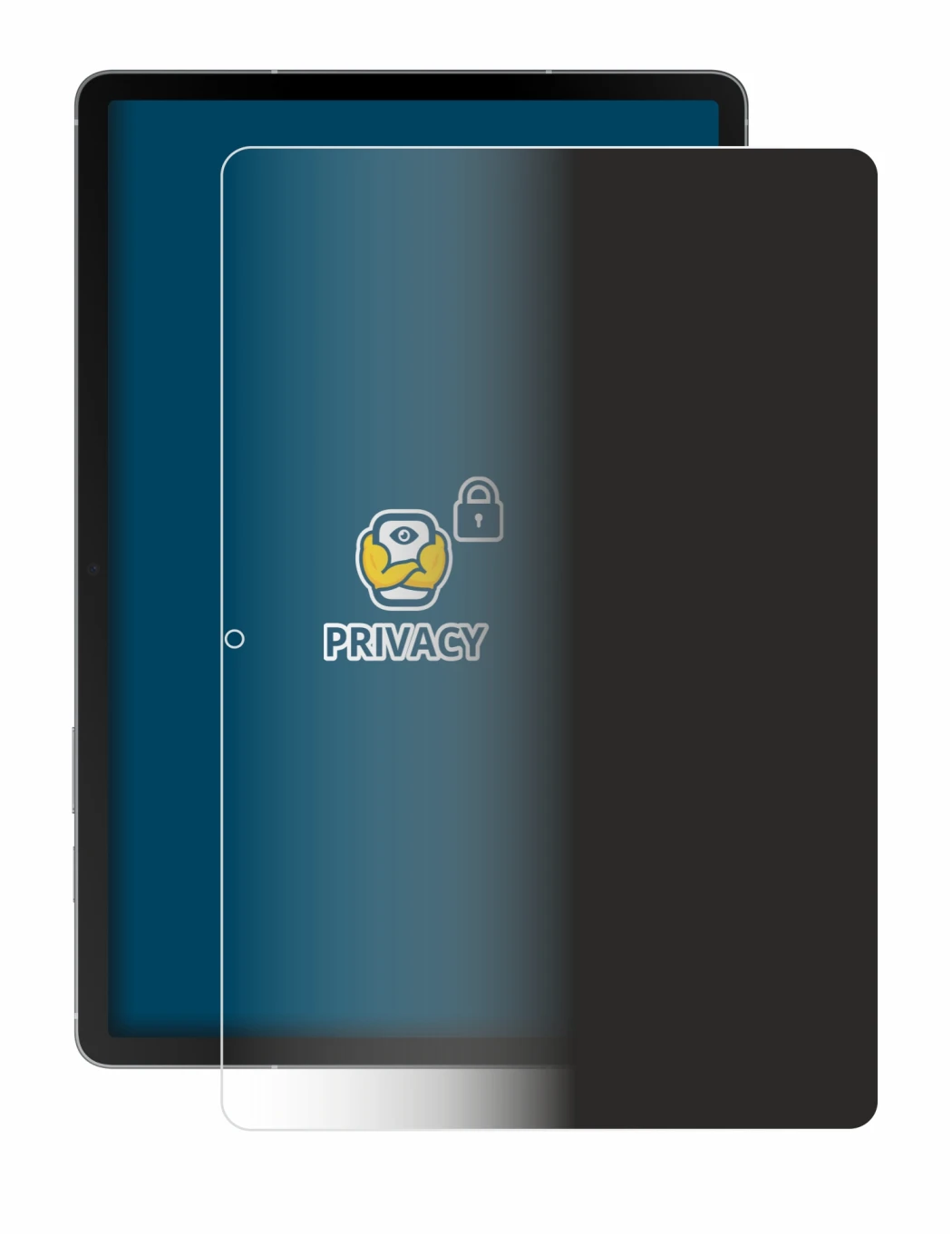 Imagen del dispositivo Samsung Galaxy Tab S10 FE (retrato) con una amplia variedad de protectores de pantalla.