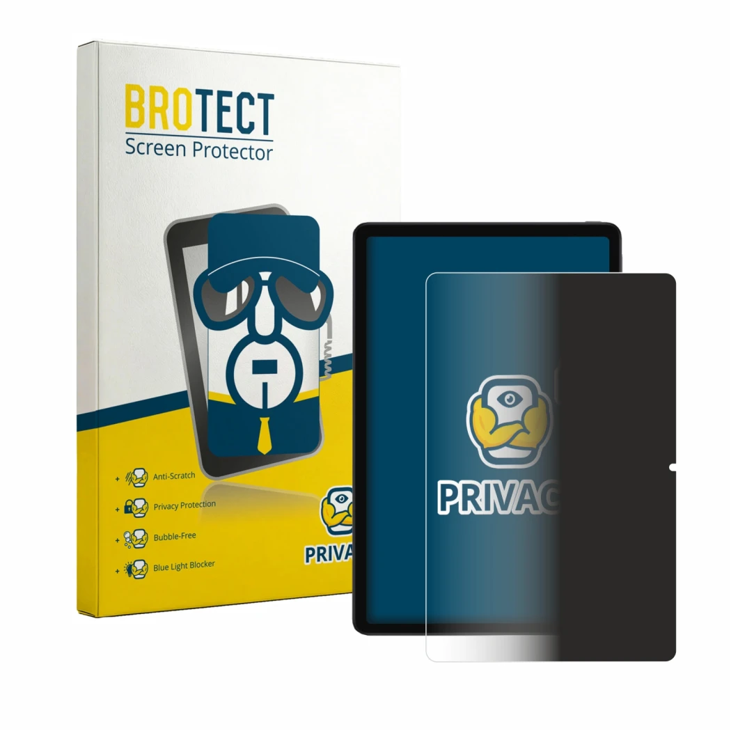 Parte frontal de un envase de producto con el logotipo de la marca BROTECT. Al lado se muestra el dispositivo Xiaomi Redmi K P