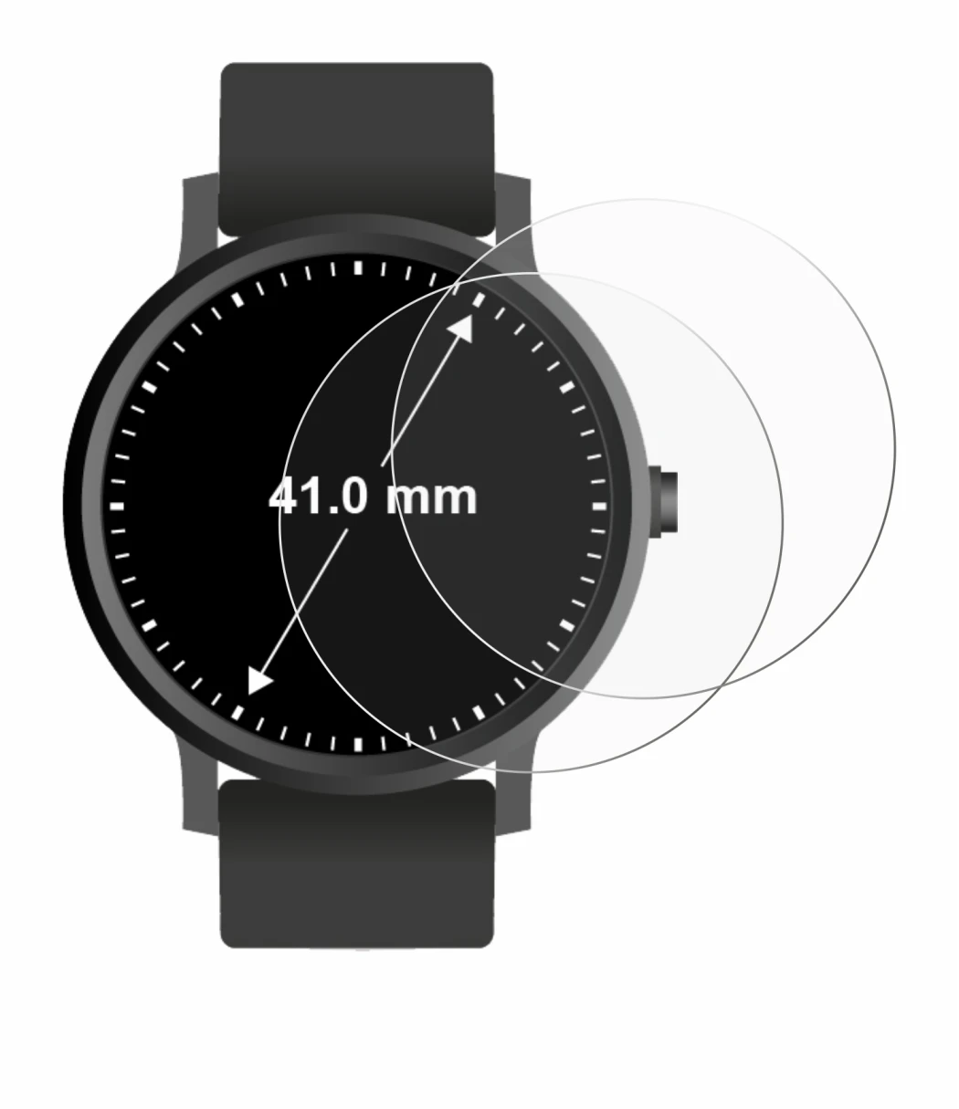 Imagen del dispositivo Relojes (Circular, ø: 41 mm) con una amplia variedad de protectores de pantalla.
